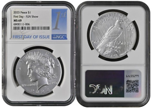 2023  Peace Silver Dollar $1 NGC MS69 First Day Fun Show 1ST