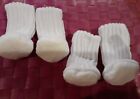 4PCS Dog Sock/Shoes Paw Protector Knit Socks with felt bottom White XS