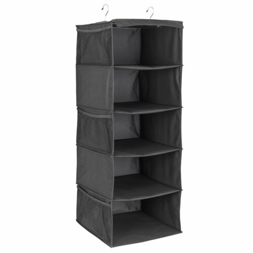 5-Shelf Hanging Closet Organizer in Black