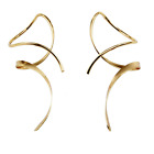 Earrings for Women Spiral Threader Earrings 14K Gold Earrings Hand Bent Dangle E