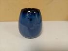 c.1950 Fulper “Moderne” Mini Gloss Blue Glazed Art Deco Pottery Gourd Vase, Rare