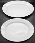 2 Antique J & G Meakin Hanley England White Ironstone China Platters Trays