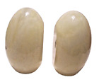 Vintage Yellow Alabaster Marble Onyx Stone Egg Shaped Bookends 6” Tall 8 lbs. ea