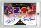 2007-08 Exquisite Dual Number Pieces Kobe Bryant Moses Malone GU Patch Auto /24