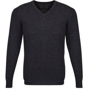 Men's Advatex Varesa Wool Pullover Jumper Cardigan V Neck - Charcoal