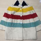 Hudson's Bay Jacket Wool Coat Blanket Peacoat Striped Vintage 60s/70s Womens