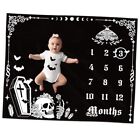 Gothic Baby Monthly Milestone Blanket, Goth Girl Boy Baby Shower Growth Chart