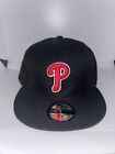 Philadelphia Phillies MLB New Era 59Fifty Black Red Logo Fitted Hat 7 3/4 NWOT