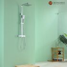 Thermostatic Wall Mount Shower Faucet System Bathroom Rainfall Shower Head Set
