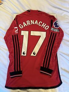 manchester united long sleeve player issue garnacho size small*READ DESCRIPTION*