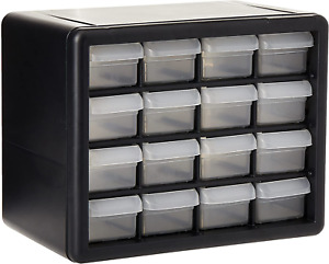 16 Drawers Plastic Parts Cabinet Hardware Organizer Craft Storage Container Bin