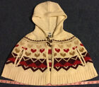 OLD NAVY Earthy Colors Sweater Poncho Cape SMALL 2T With Hood. Warm and Formal