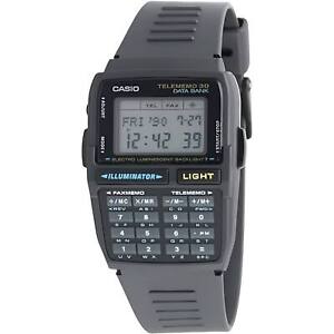 Casio Men's Watch Databank Grey Digi Dial Grey Resin Strap Calculator DBC-30-1