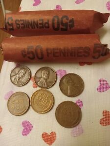 Unsearched Wheat Penny Roll