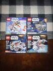 LEGO 75074 75030 STAR WARS Snowspeeder TIE X-wing Falcon MICROFIGHTERS LOT Of 4
