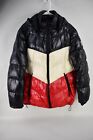 Guess Mens Tri Color Black Red White Puffer Hooded Jacket Size XL