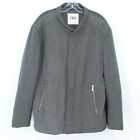 Zara Coat Mens Size XL Full Zip Long Sleeve Pockets Casual Classic Striped Gray