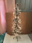 New ListingRETRO ALUMINUM COLOR 3 FT. LIGHTED CHRISTMAS TREE  2 PC. ORNAMENTS INCLUDED