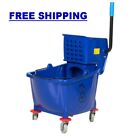 Commercial Janitor Mop Bucket 36 Qt. and Wringer Professional Cleaner Blue