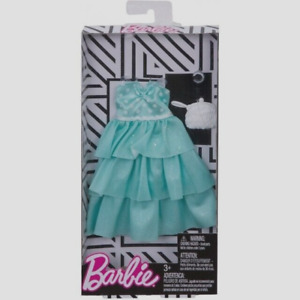 Barbie Fashion Complete Looks Mint Polka Dot Ruffle Gown