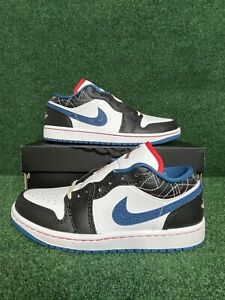 Nike Air Jordan 1 Low SE Industrial Blue Sashiko Black Mens Size 12 Shoes New