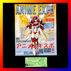 MIKE AKITAKA Signed PROGRAM GUIDE BOOK Anime Expo AX 2022 Mascot MAX AUTOGRAPHED