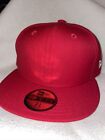 NEW Blank Red New Era Fitted Hat Cap 59Fifty Size 7 5/8 Flatbill