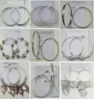 SU-13 Wholesale jewelry lots 9 pairs Silver Plated Hoop fashion Earrings