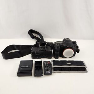 Sony A99 Alpha 24.3MP Digital SLR Camera Body Grip Strap Charger 5 Batteries