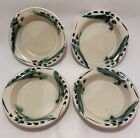 Studio Pottery Handmade Stoneware Floral Painted Bowls Lot of 4