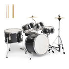 3-5-Piece Junior Drum Set, Beginner Percussion Kit with Stool and Stands