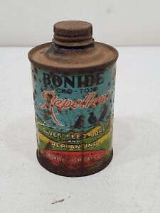 Vintage Metal Can Bonide Cro-tox Repellent 1/2 Pint Cone Top Oil Utica NY