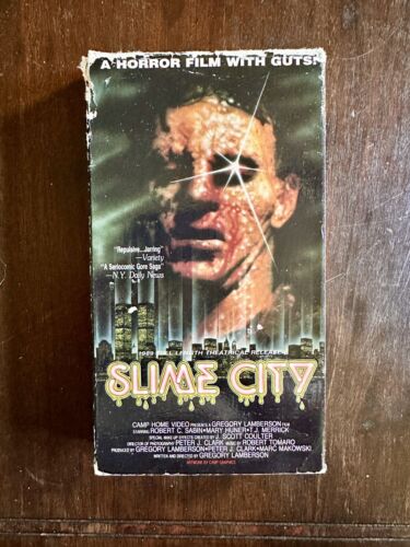 Slime City VHS Original Camp Video 1989 Release Not Repro Rare Foil label Horror