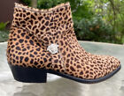 Gianni Versace Cheetah Print Horse Hair Low Boots Size 8 1/2 Mens