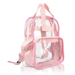 DALIX Clear Backpack School Bag See Through in Light Pink Free Shipping