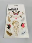 Sanwei Temporary Tattoos Necklace Gold Black Butterflies Lot Of 6 New