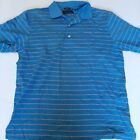 Greg Norman men's golf short sleeve striped polo shirt size L classic Preppy