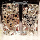 3D Leopard Bling Gems Women Case Rhinestones Soft Phone Cover for Various Phones