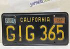 CALIFORNIA 1965 “GIG” COLLECTIBLE LICENSE PLATE. SOLD AS IS. USED. RARE!