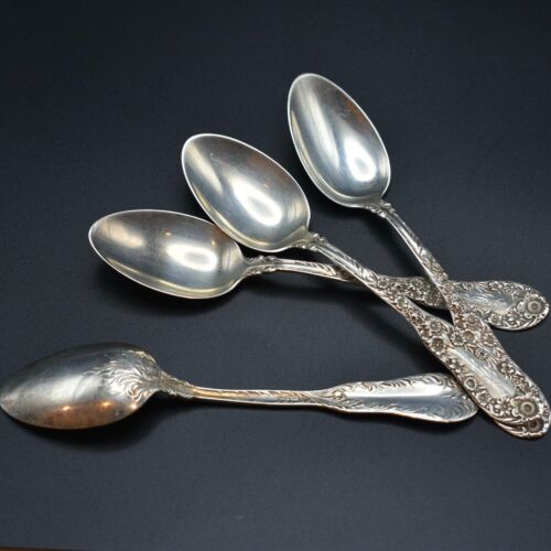 Antique Sterling Silver Demitasse Spoons - Dominick & Haff Number 10 Set of Four