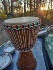 Gorgeous Hand Carved (very large) African Djembe Drum from Ghana. Genuine handma