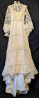 Vintage 70's Off-White ILGWU Victorian Lace Wedding Dress Small -Gunne Sax Style