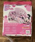 Disney Junior Minnie Mouse 4-Piece Toddler Bed Set Quilt, Sheets, & Pillow Case