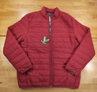 Men's Voyager Full Zip Water Resistant Fleece Lined Puffer Jacket Medium Red