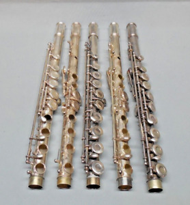 Gemeinhardt Silver Plated Flute Bodies - Qty of 5 - For Parts or Repair