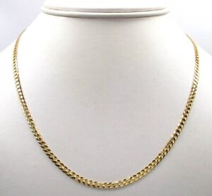 18K Solid Gold Cuban Link Chain Necklace  16