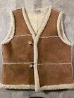 Vintage Sportsman Cowboy Western Sheepskin Vest Size Medium See Description