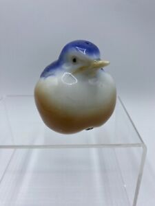 Vintage Bluebird Figurine Ornament Porcelain Fat Chubby