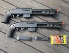 Set of 2 BBTac Spring Powered 6mm BB Pump Shotgun Airsoft Guns W/Hop Up Adjust