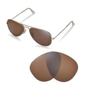 New Walleva Polarized Brown Lenses For Ray-Ban Aviator Large Metal RB3025 58mm
